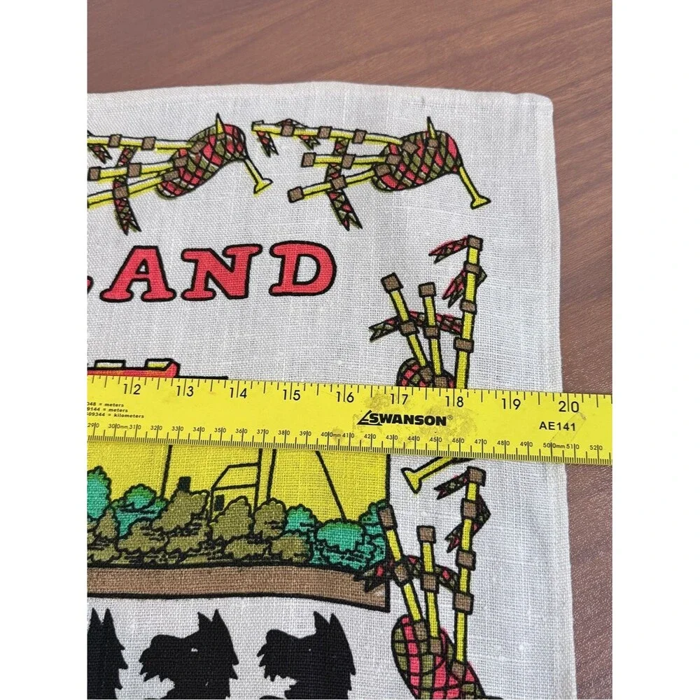Vintage Linen Scotland Tea Towel Souvenir
